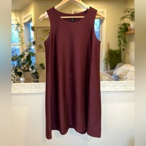 COS Sleeveless Cotton Burgundy / Maroon Relaxed Loose Fitting Flowy Dress Small